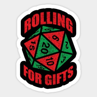 Funny RPG Dice Christmas Shirt d20 | Rolling for Gifts Sticker